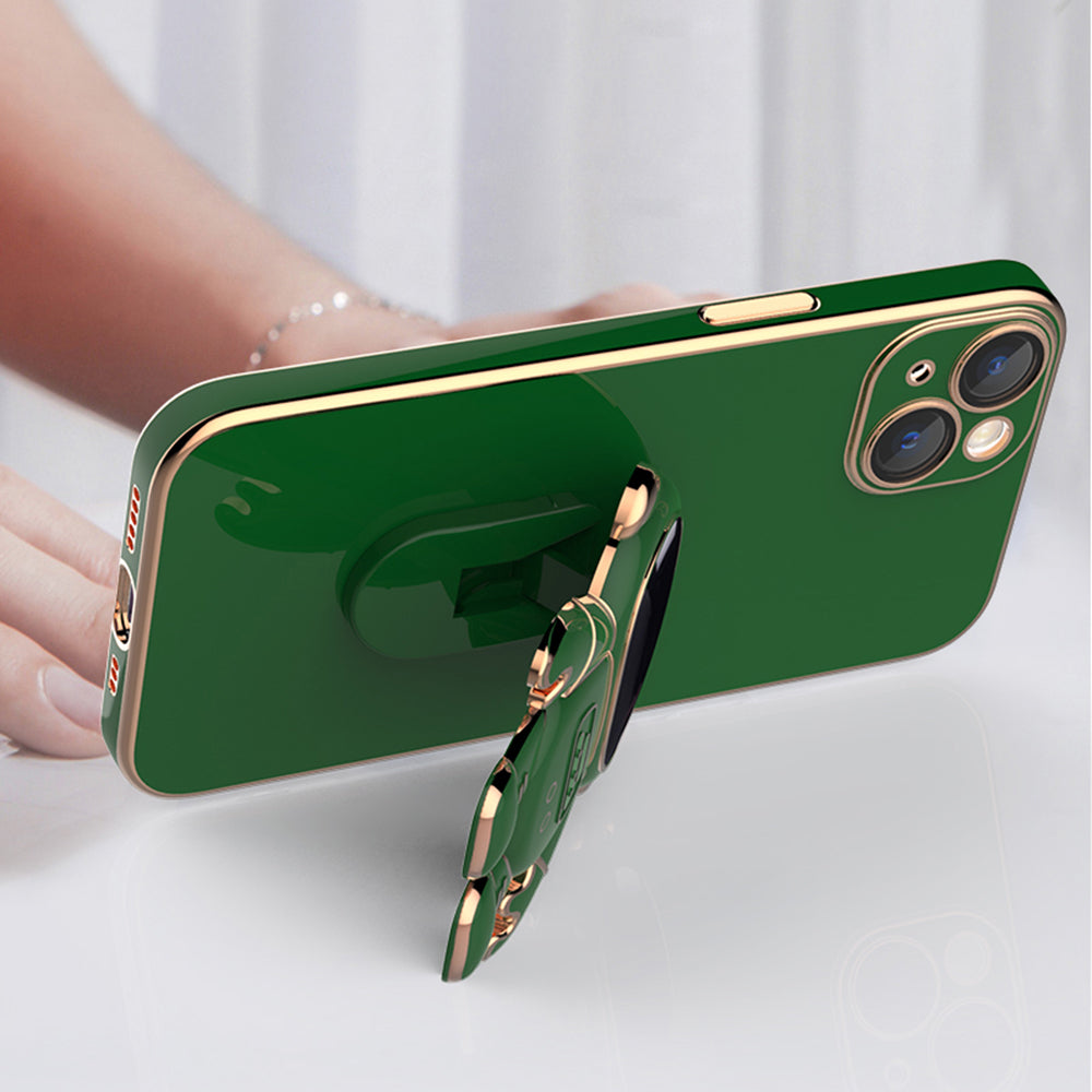 For iPhone 14 Astronaut Shaped Kickstand Phone Case Electroplating Phone Cover with Rear Lens Film For iPhone 14 Astronaut Shaped Kickstand Phone Case Electroplating Phone Cover with Rear Lens Film